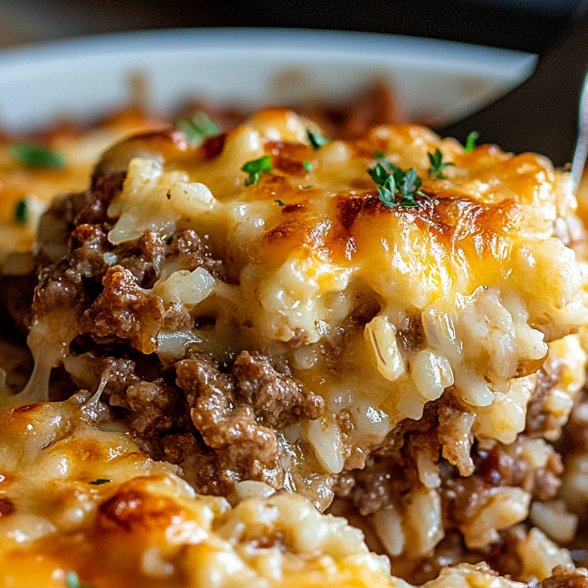 Cheesy Beef and Rice Casserole