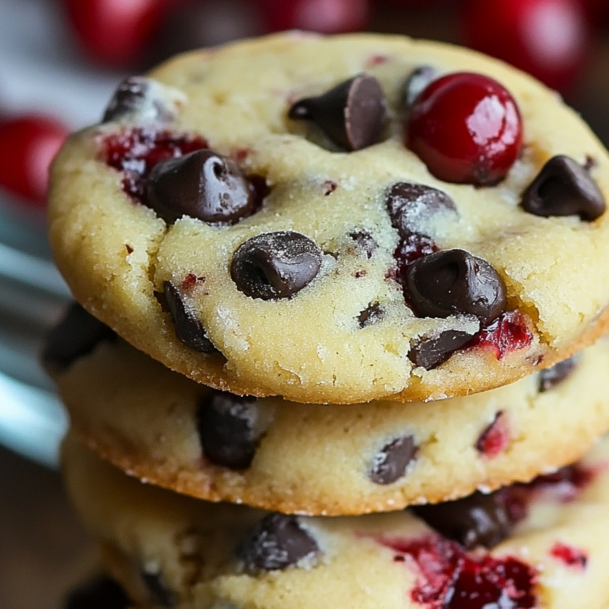 Cherry Chocolate Chip Shortbread Cookies