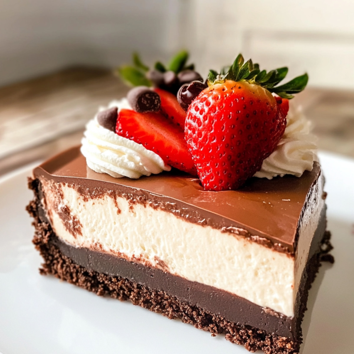 Decadent Chocolate Strawberry Cheesecake