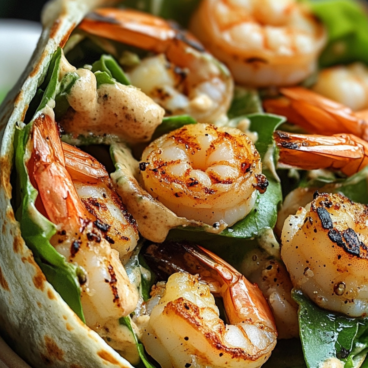 Grilled Shrimp Caesar Wraps