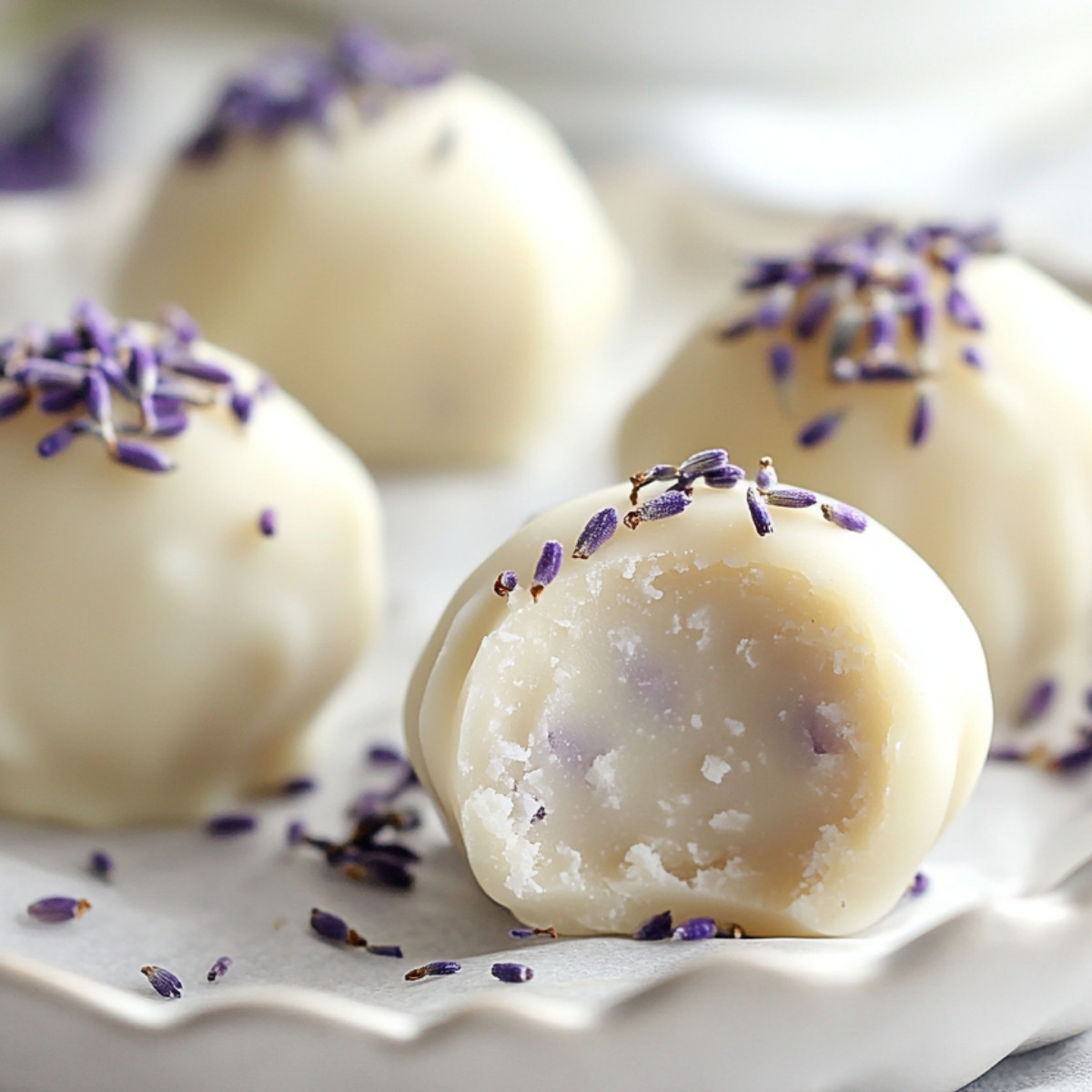 Honey Lavender White Chocolate Truffles