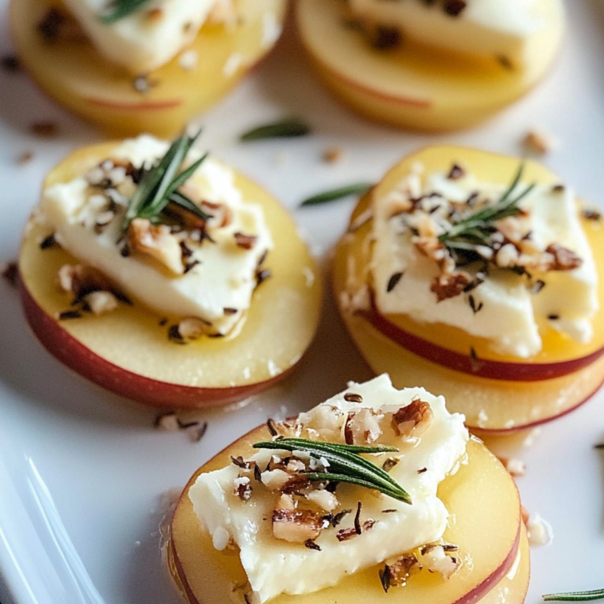 Honey Rosemary Goat Cheese Apple Bites