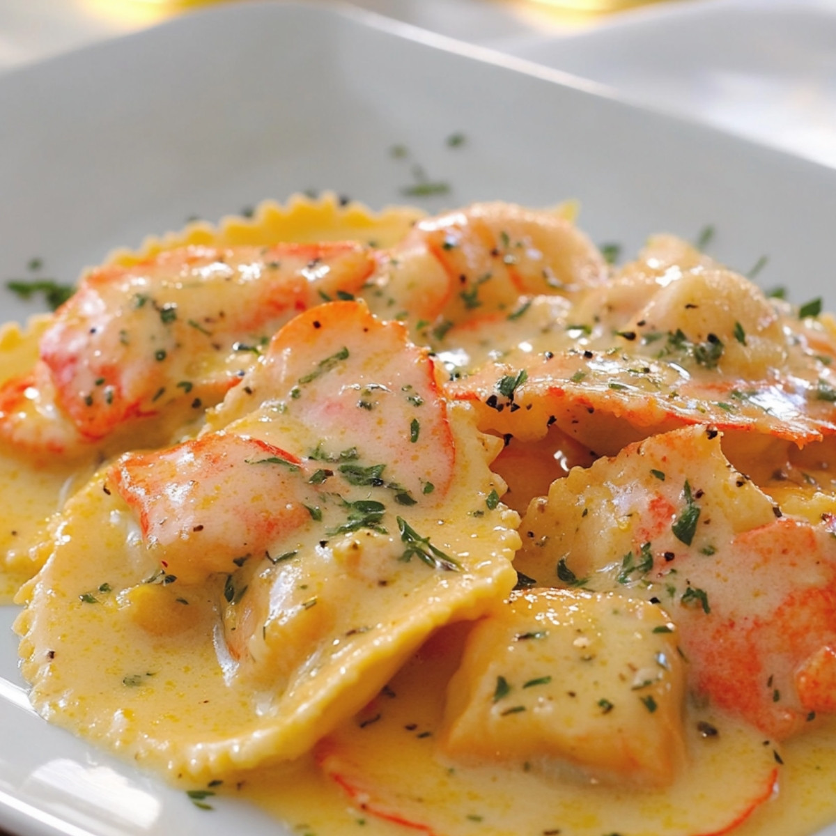 Lobster Ravioli in a Zesty Lemon Butter Sauce