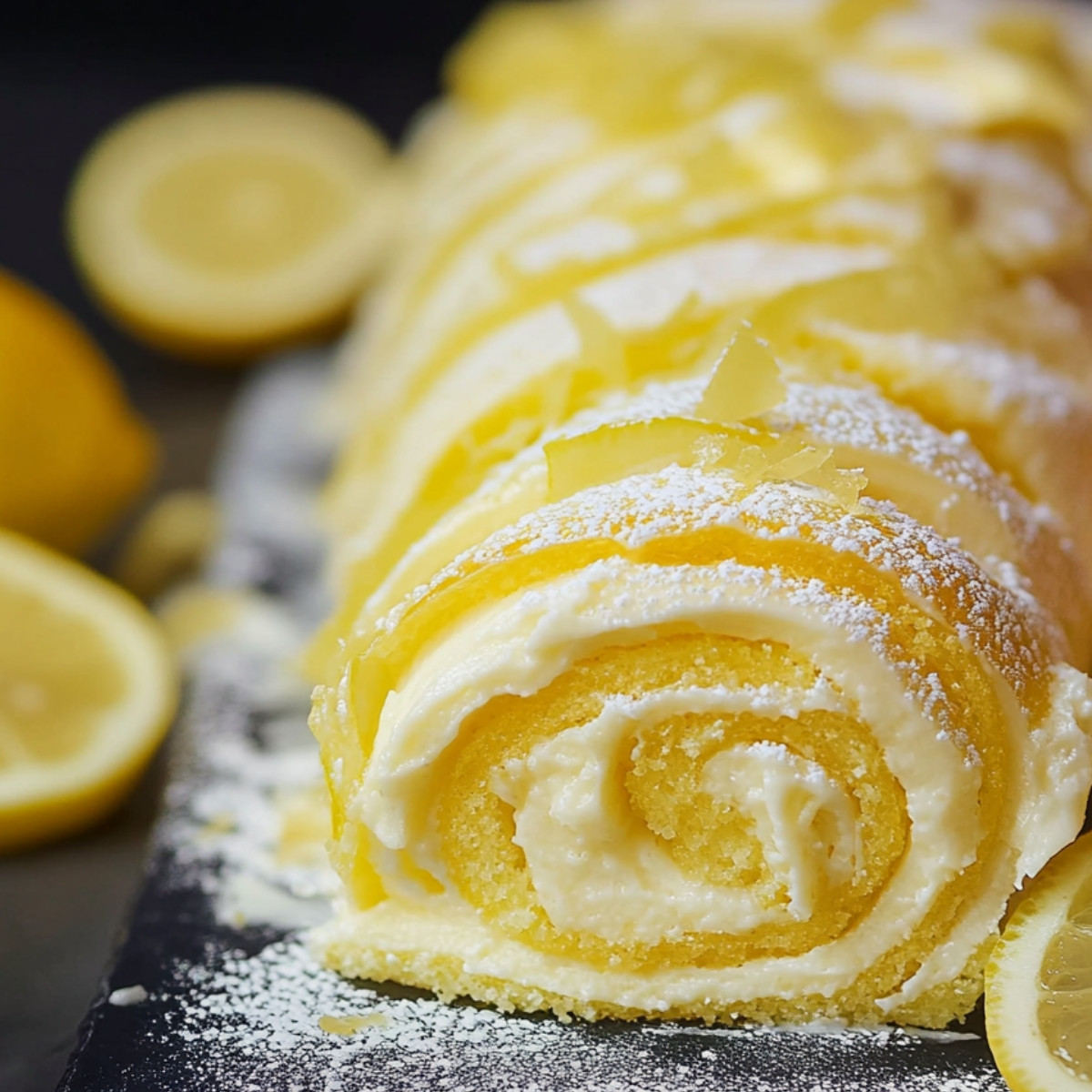 Luscious Lemon Cream Roll Cake