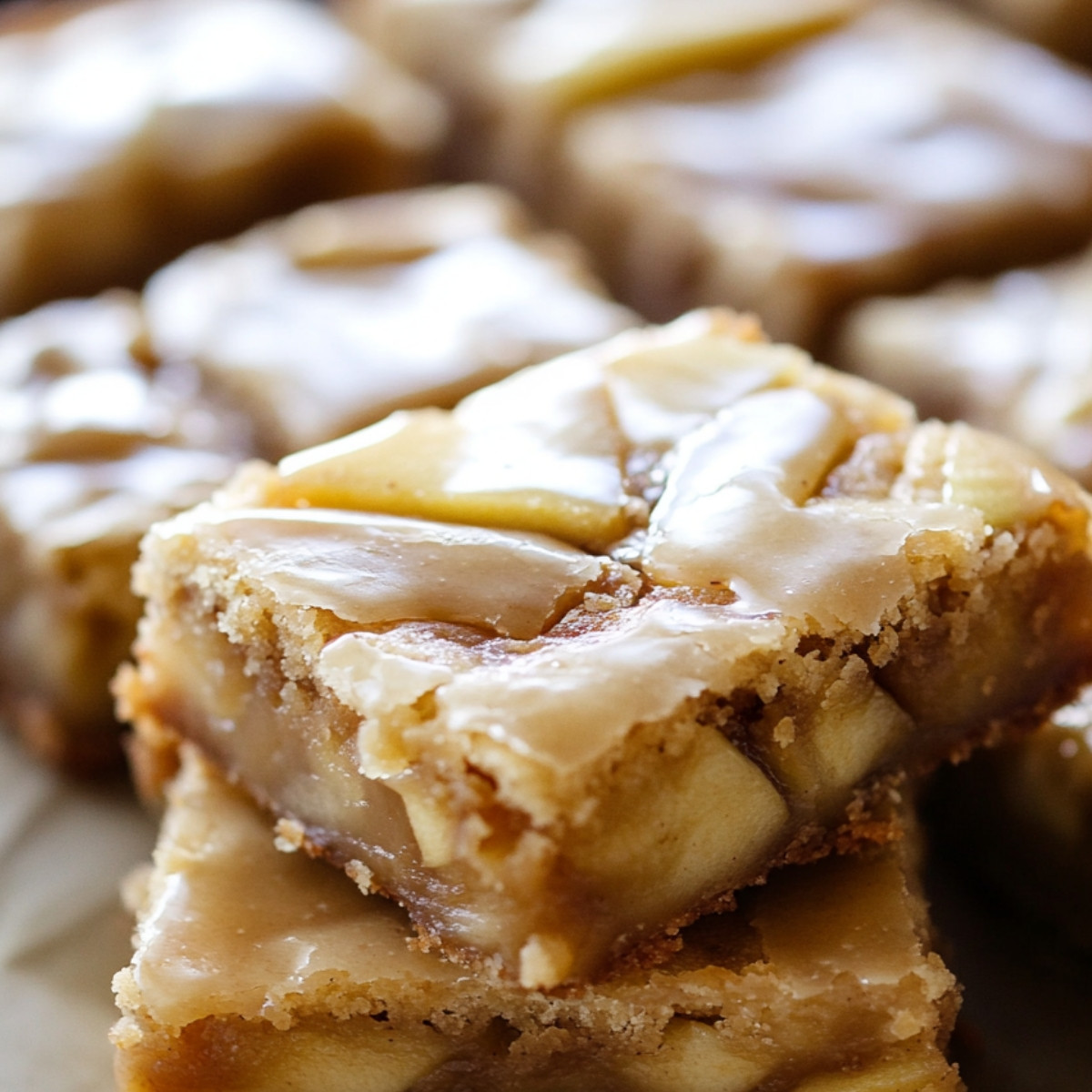 Maple Glazed Apple Blondies