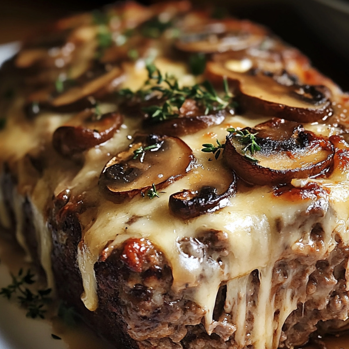 Mushroom Swiss Cheese Meatloaf