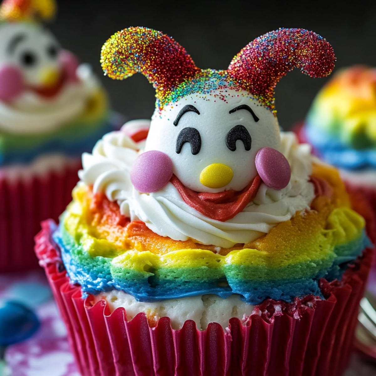 Rainbow Clown Cake