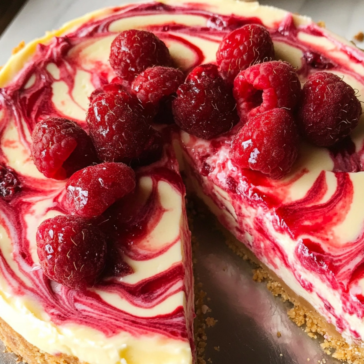 Raspberry Swirl Cheesecake