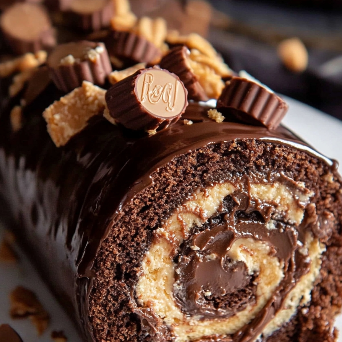 Reese's Peanut Butter Cup Roll Cake