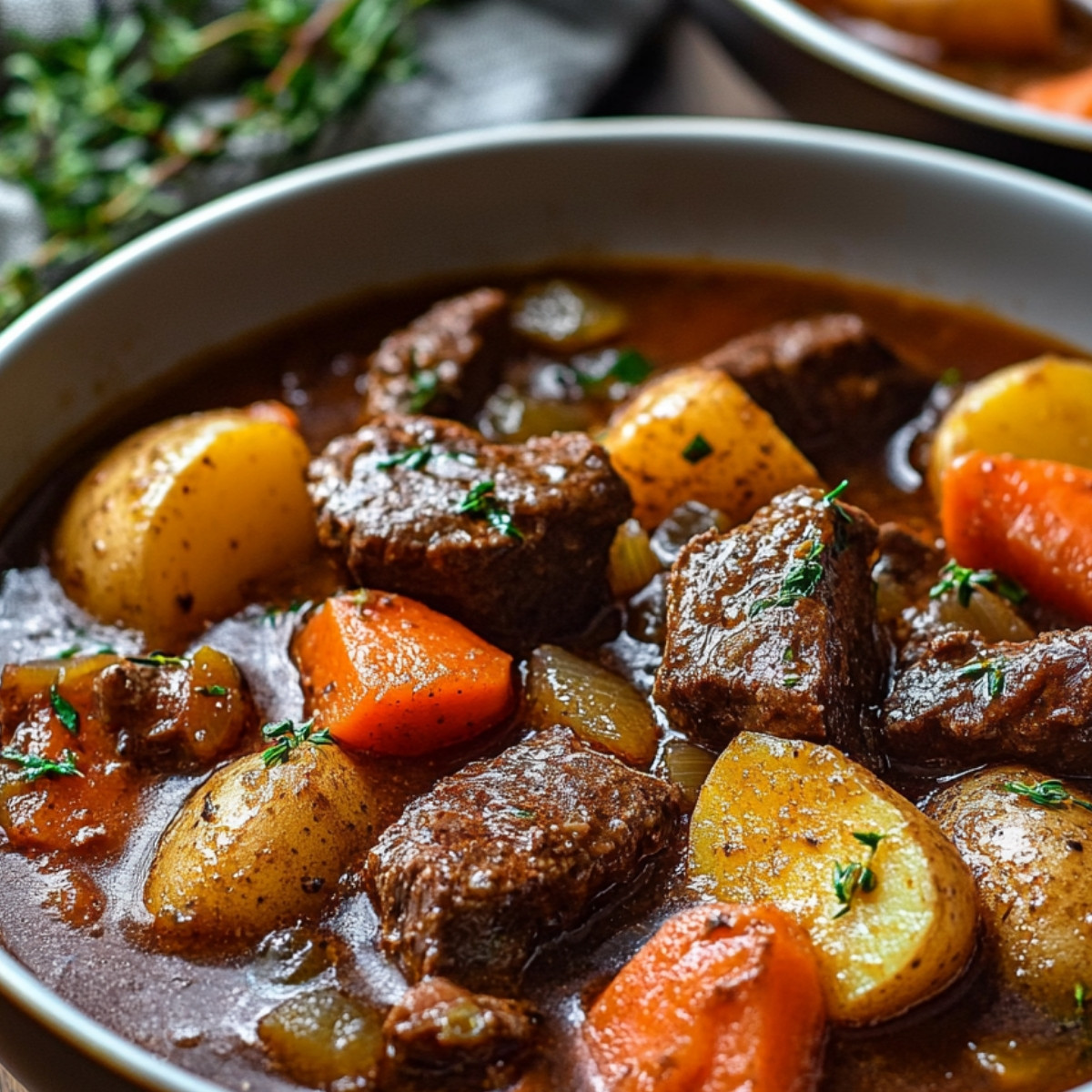 Savory Beef Stew with Hearty Carrots & Potatoes