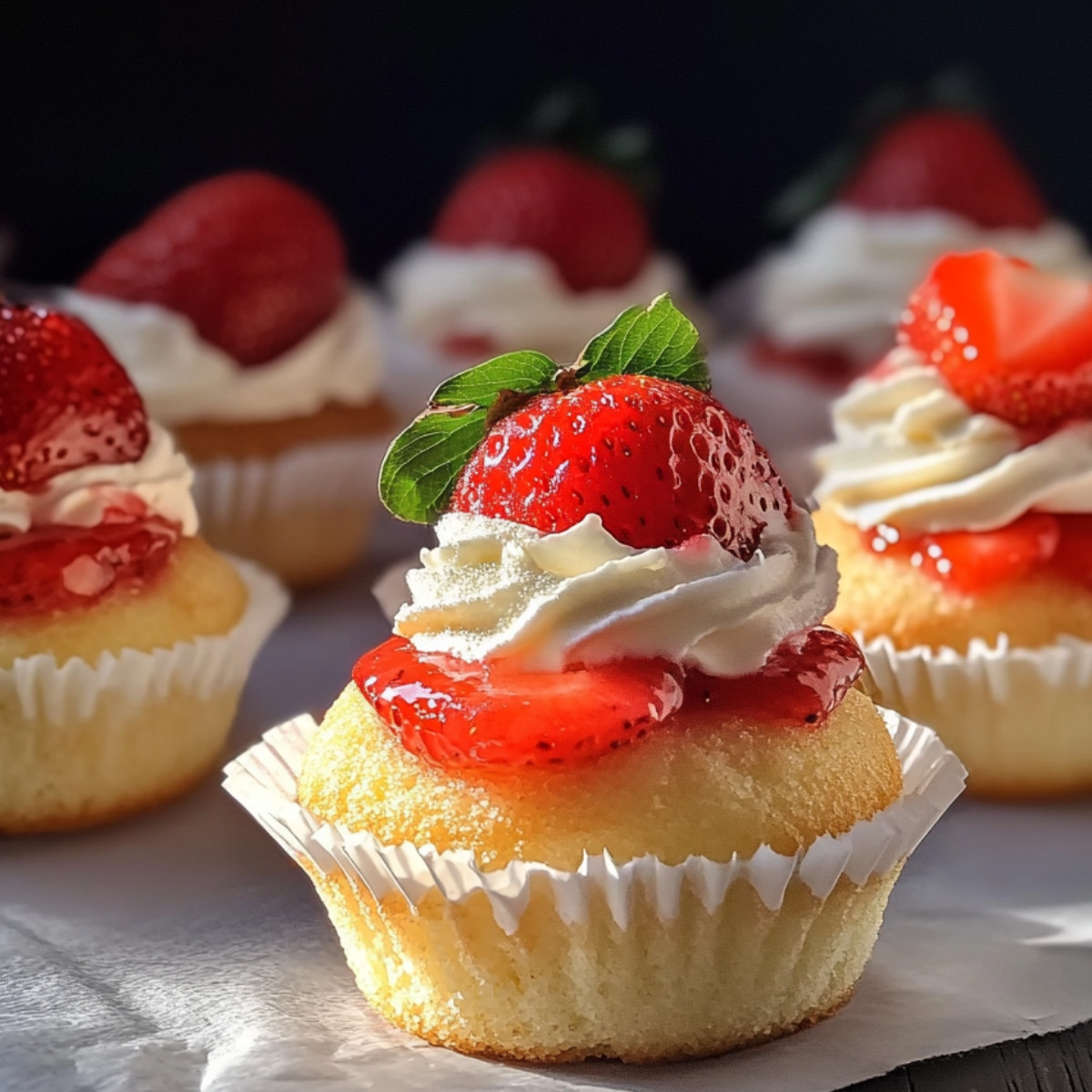 Strawberries and Cream Cupcakes