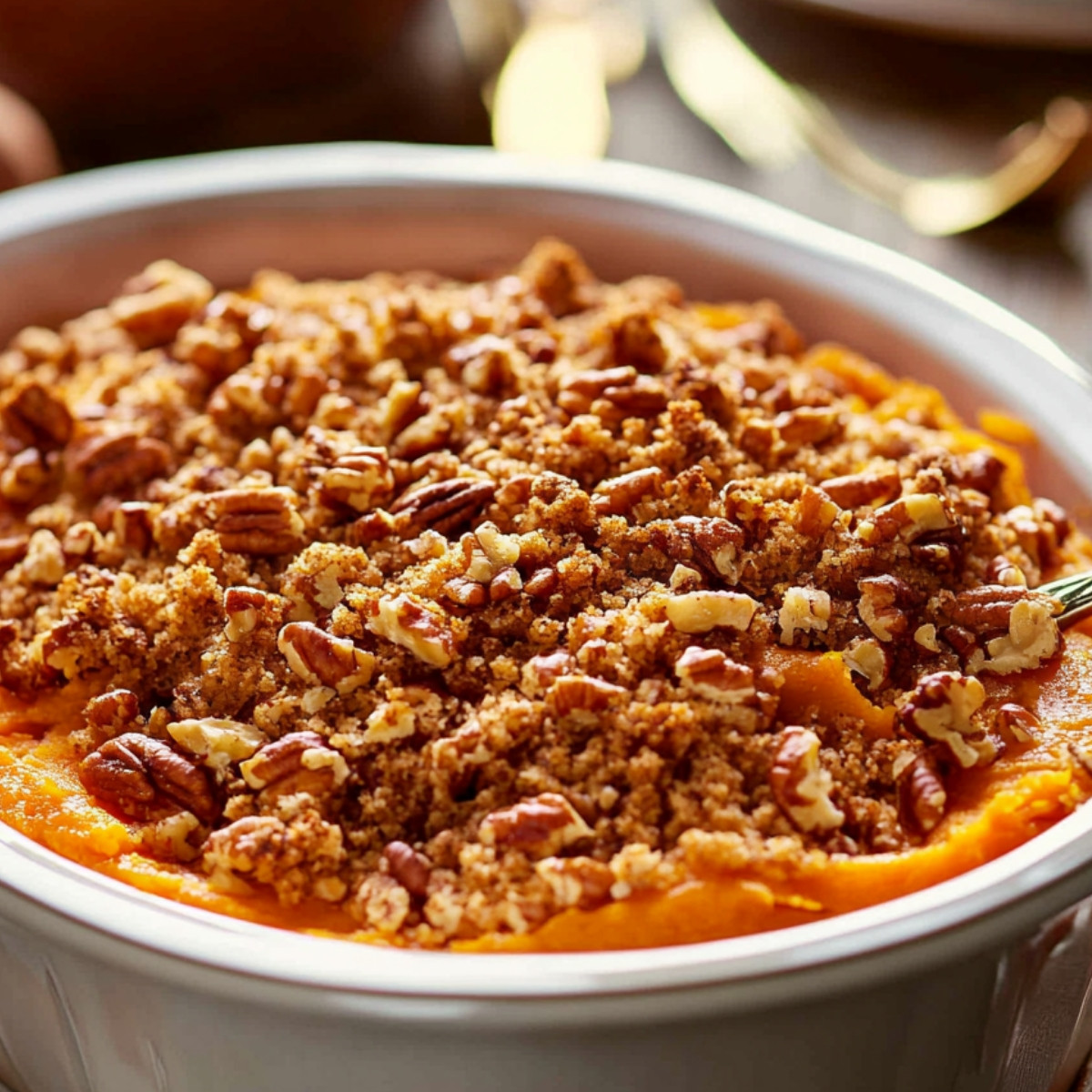 Sweet Potato Casserole with Pecan Topping