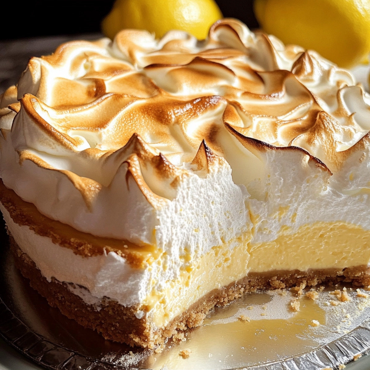 Triple Lemon Meringue Cheesecake