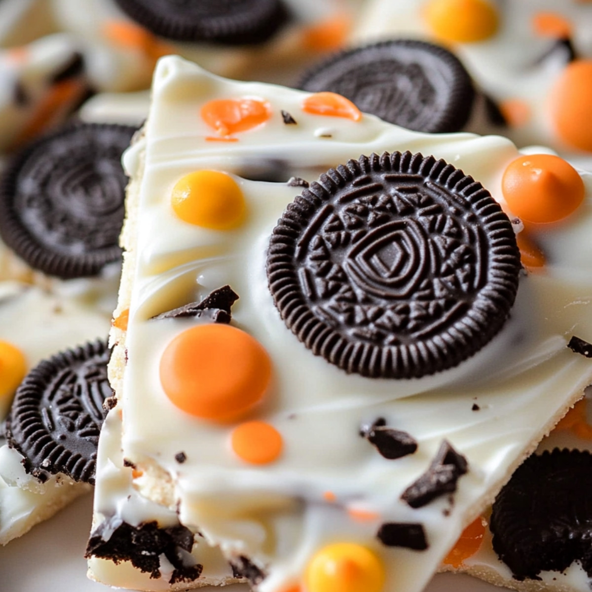 White Chocolate Halloween Oreo Bark