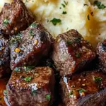 Garlic Butter Steak Bites & Creamy Mash