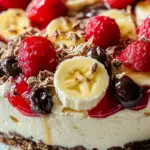 No Bake Banana Split Cheesecake