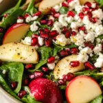 Pomegranate Spinach Salad with Apples & Goat Cheese