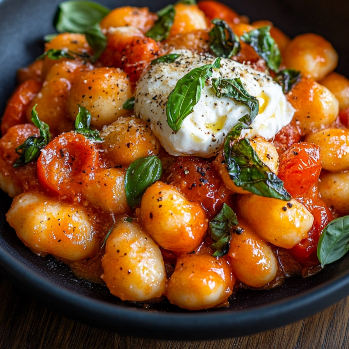 30-Minute Creamy Tomato Gnocchi with Burrata