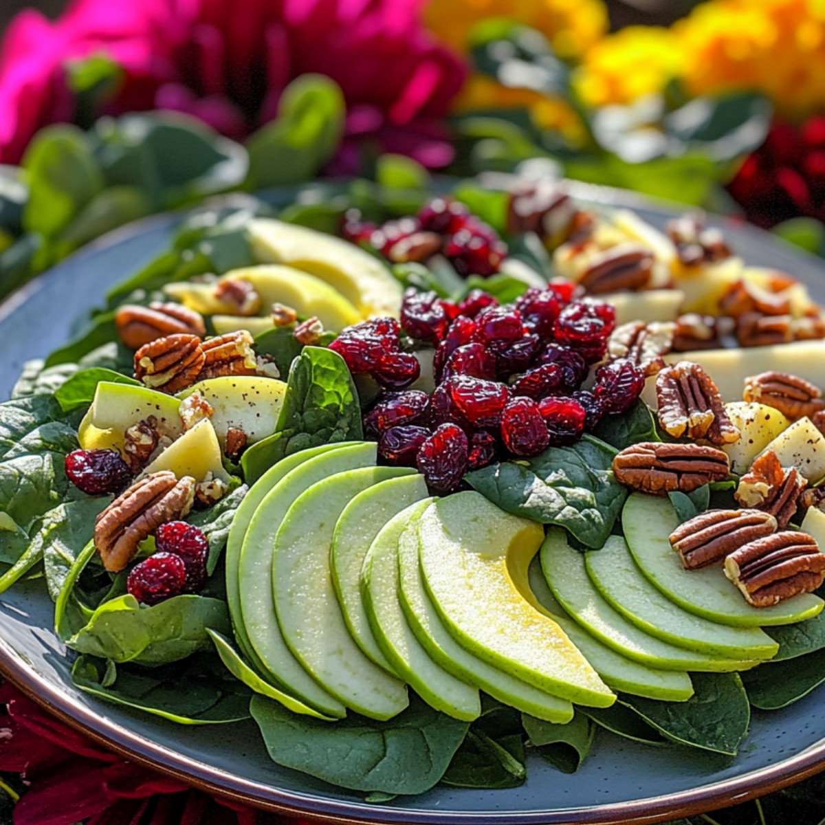 Apple Pecan Cranberry Avocado Spinach Salad