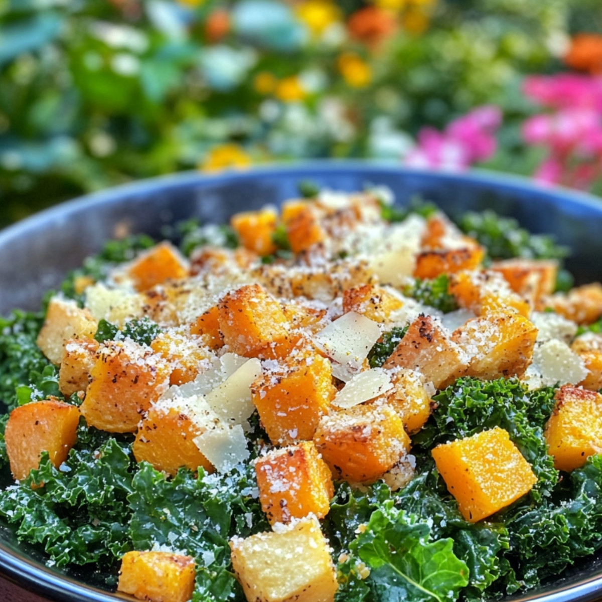 Autumn Caesar Salad with Roasted Squash Croutons