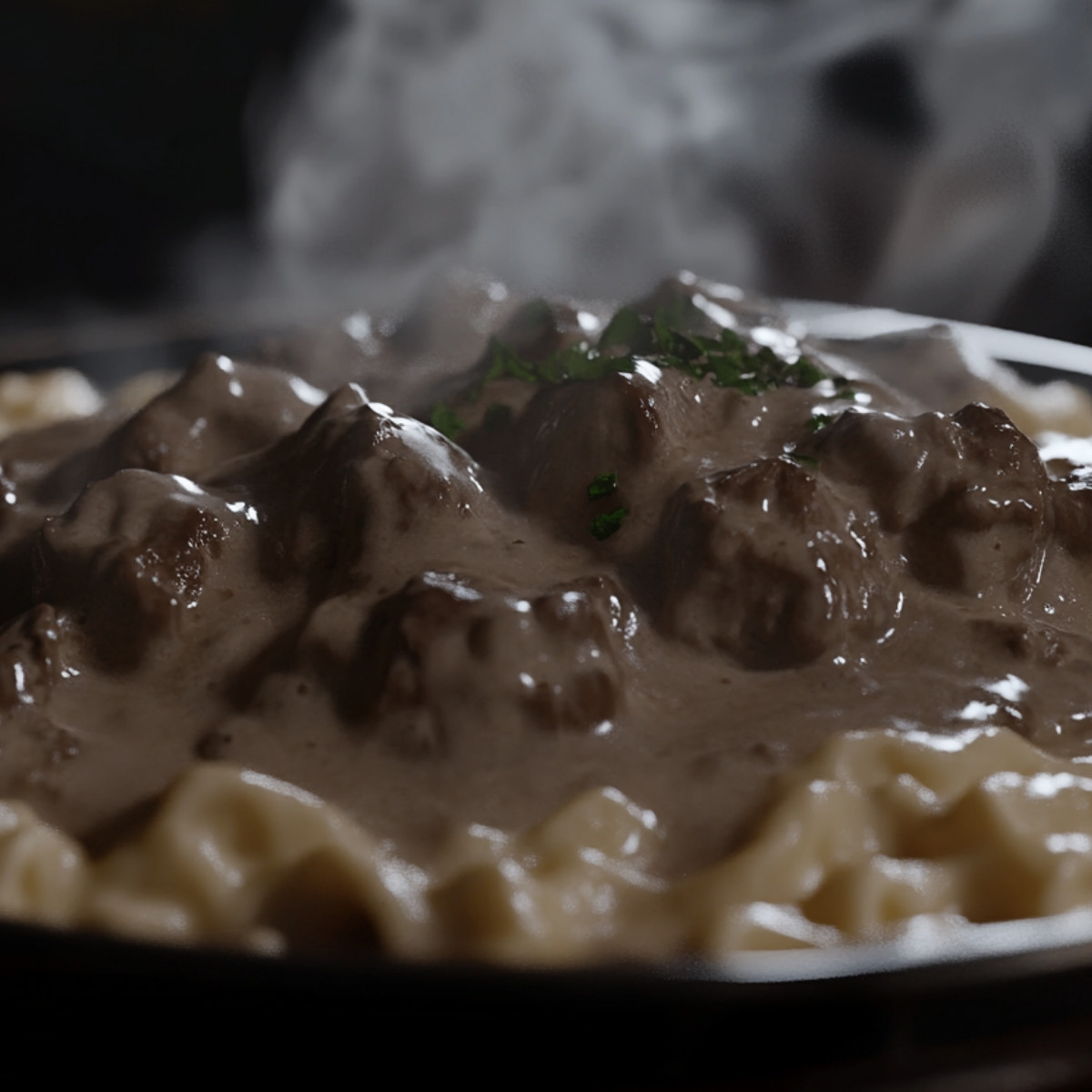 Beef Stroganoff with Egg Noodles