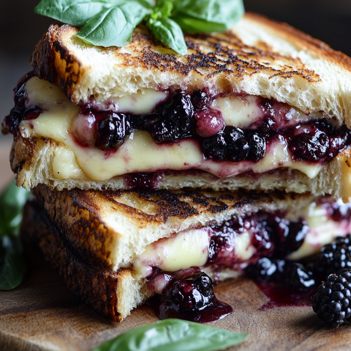 Blackberry Balsamic and Brie Grilled Cheese