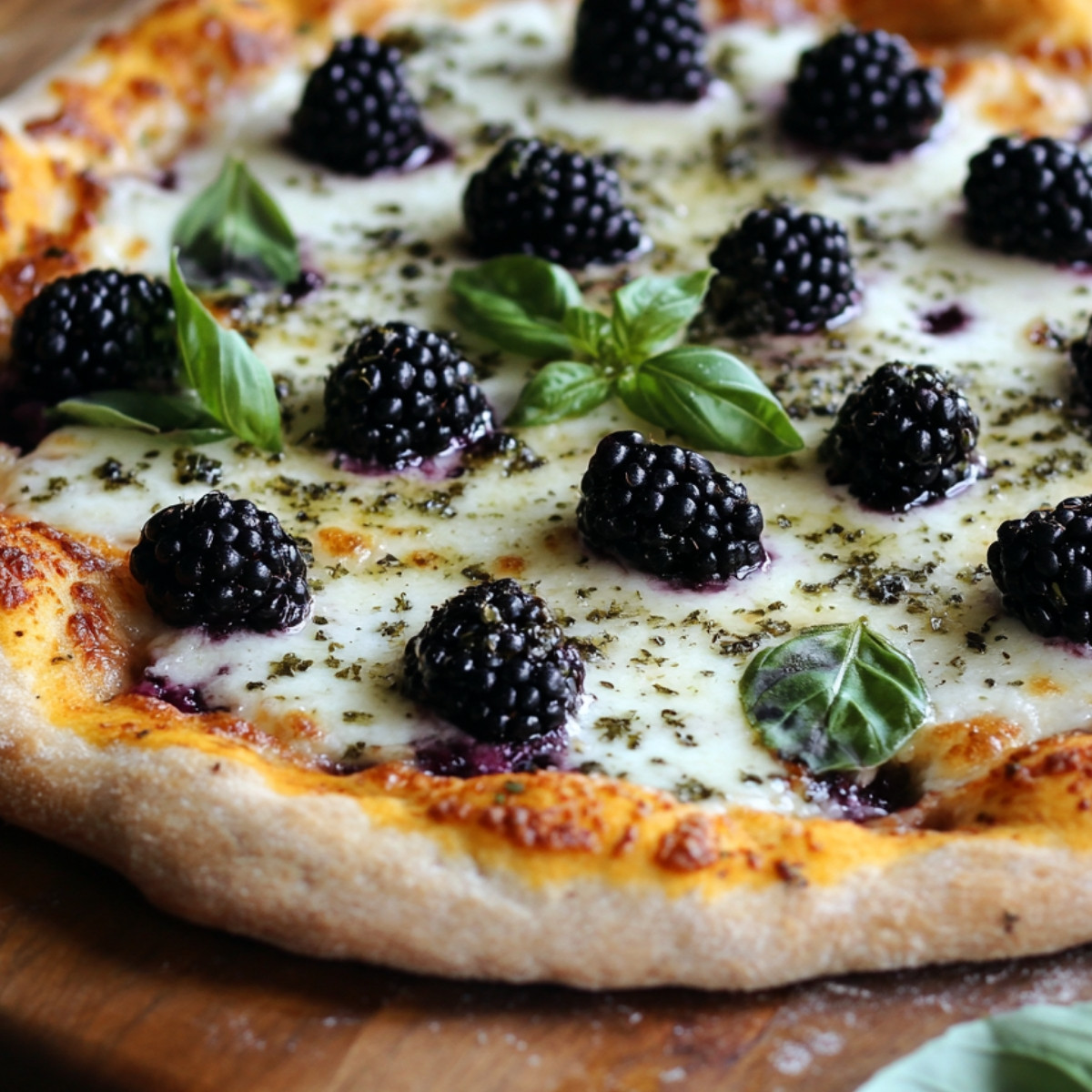 Blackberry Basil Ricotta Pizza