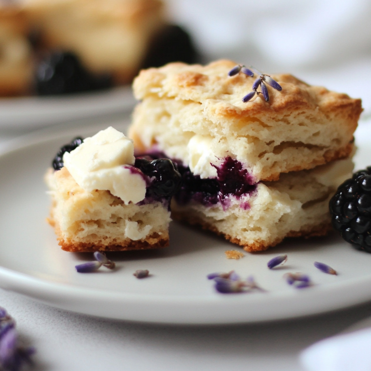 Blackberry Lavender White Chocolate Scones