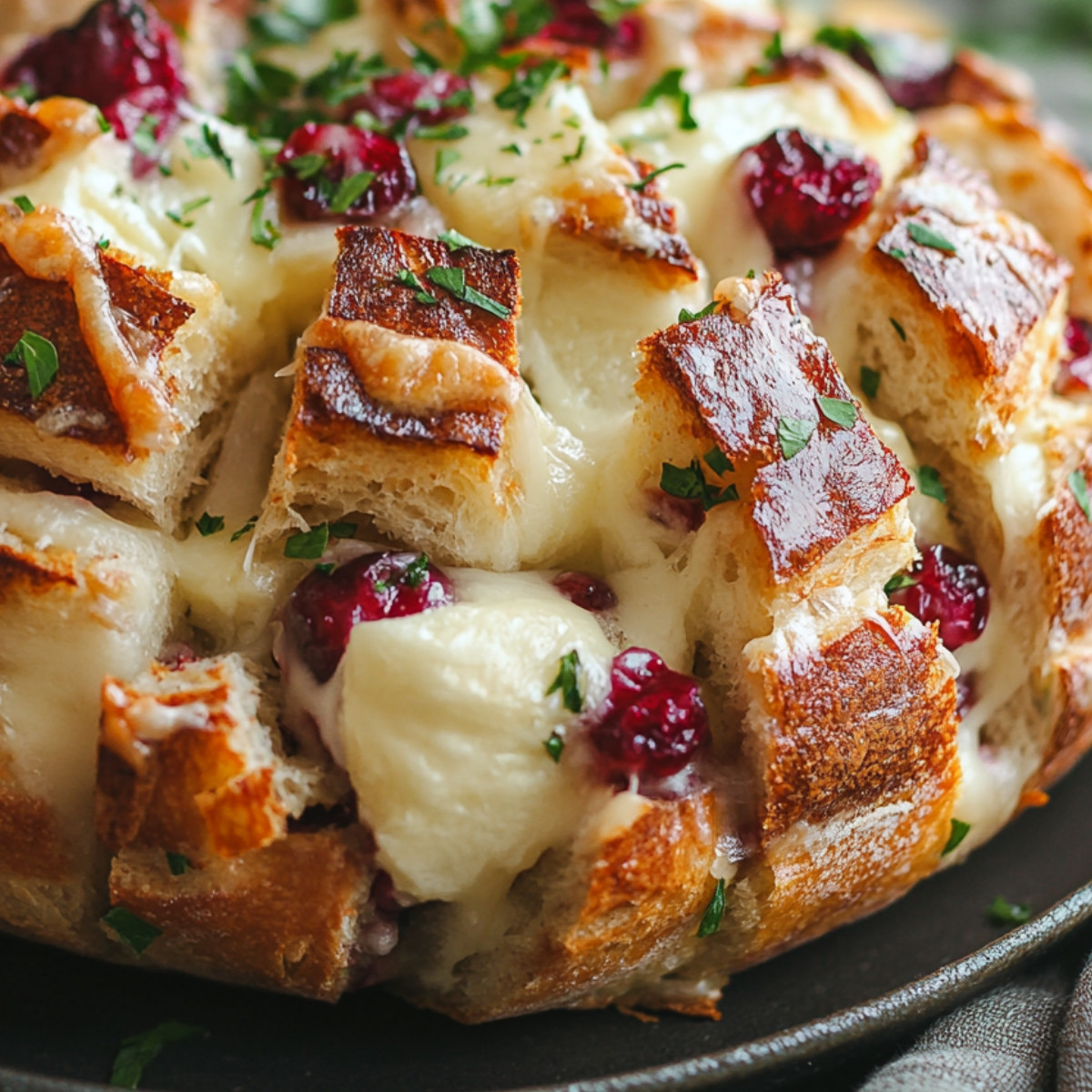 Cranberry Brie Sourdough Pull-Apart Bread