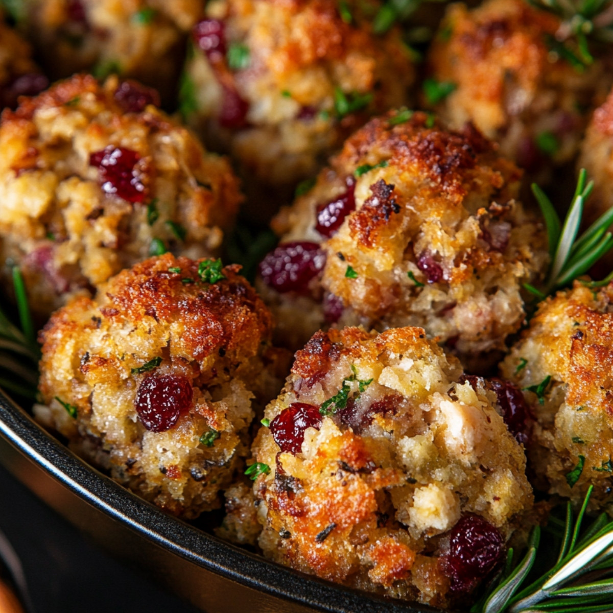 Cranberry Turkey Stuffing Balls