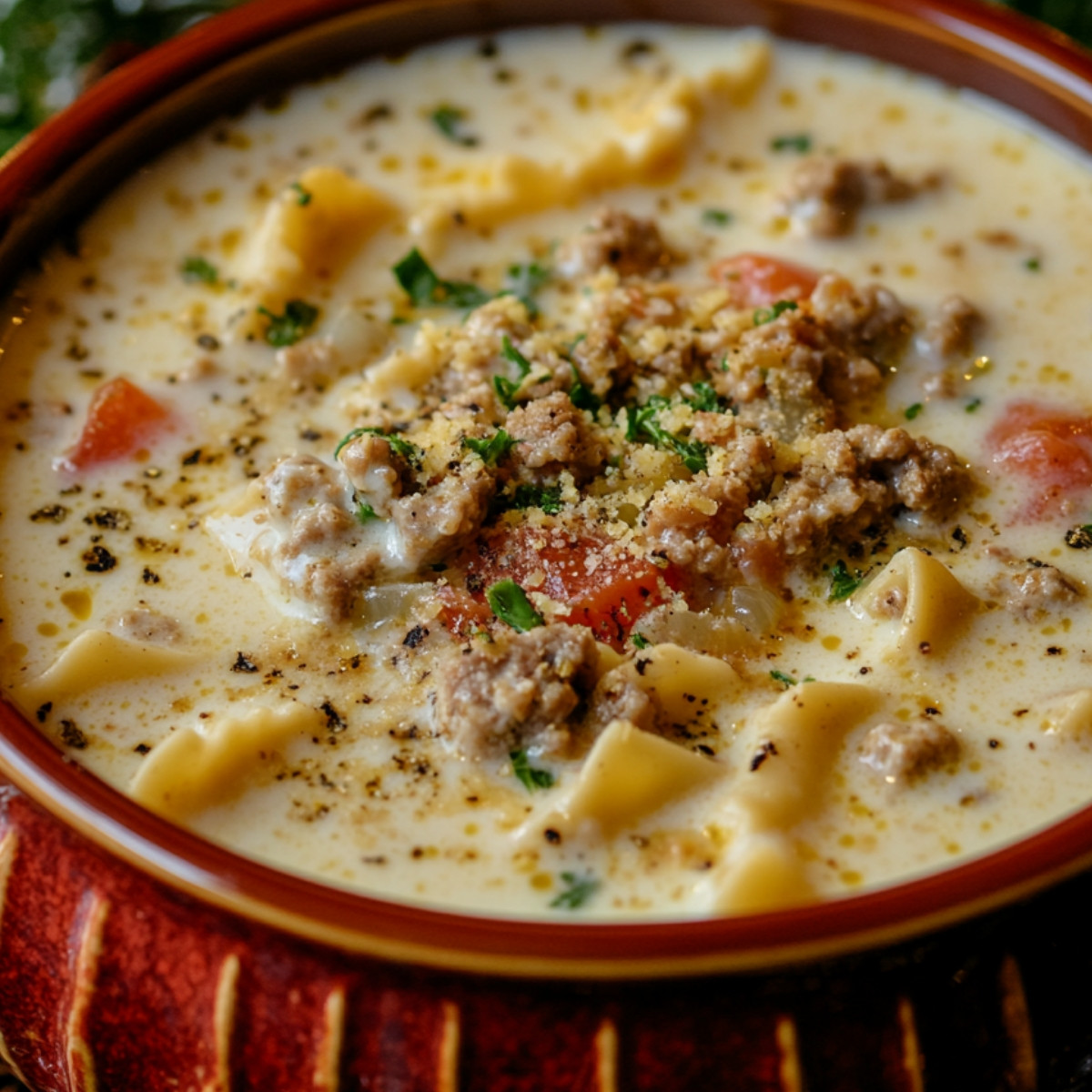 Creamy Alfredo Lasagna Soup