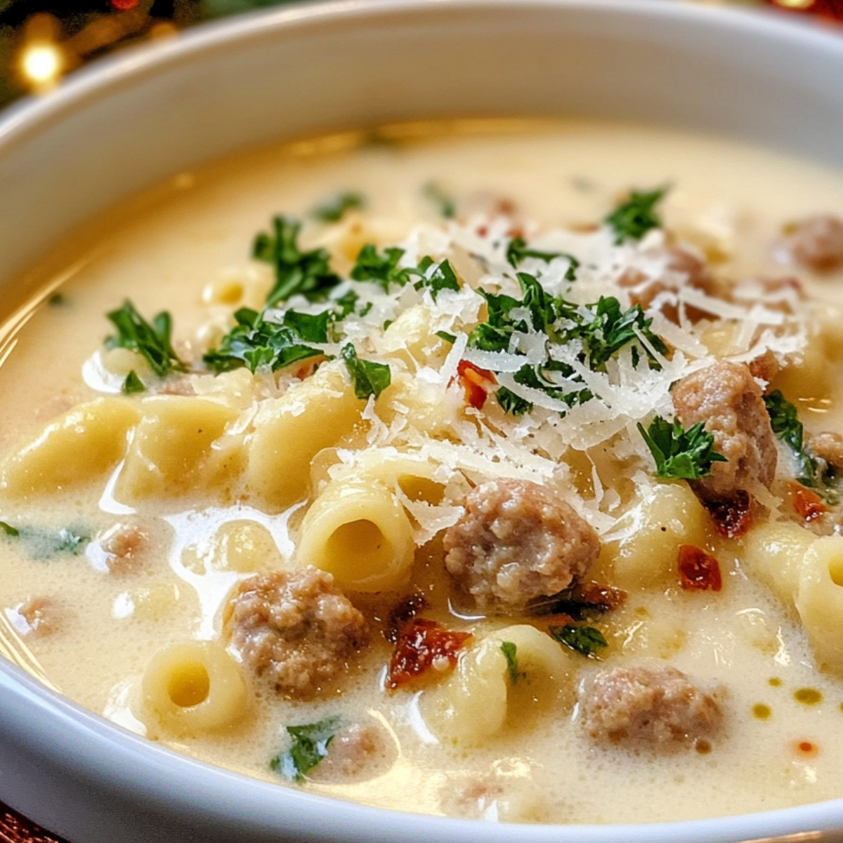 Creamy Parmesan Italian Sausage Soup