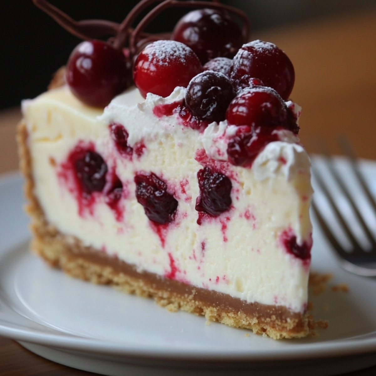 Creamy White Chocolate Cranberry Cheesecake