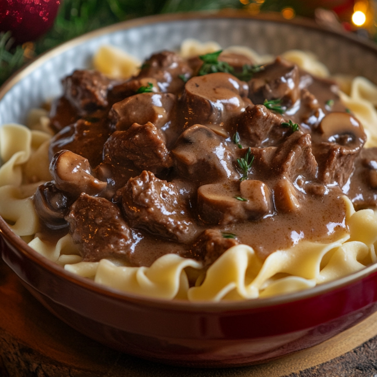 Crockpot Beef Tips & Noodles