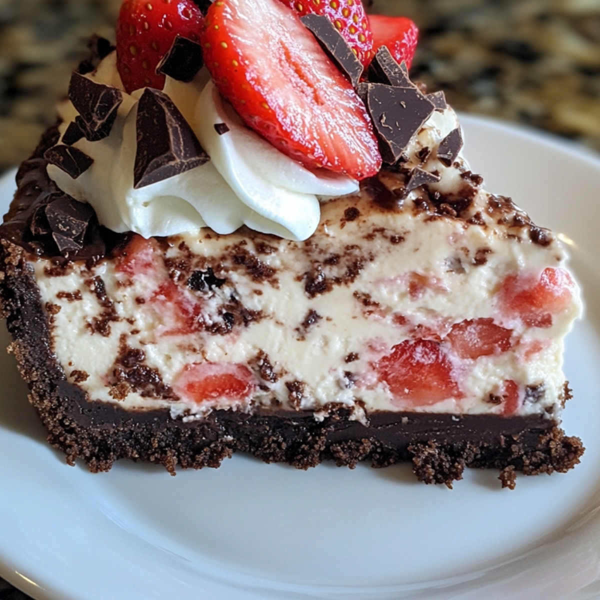 Decadent Chocolate Strawberry Cheesecake