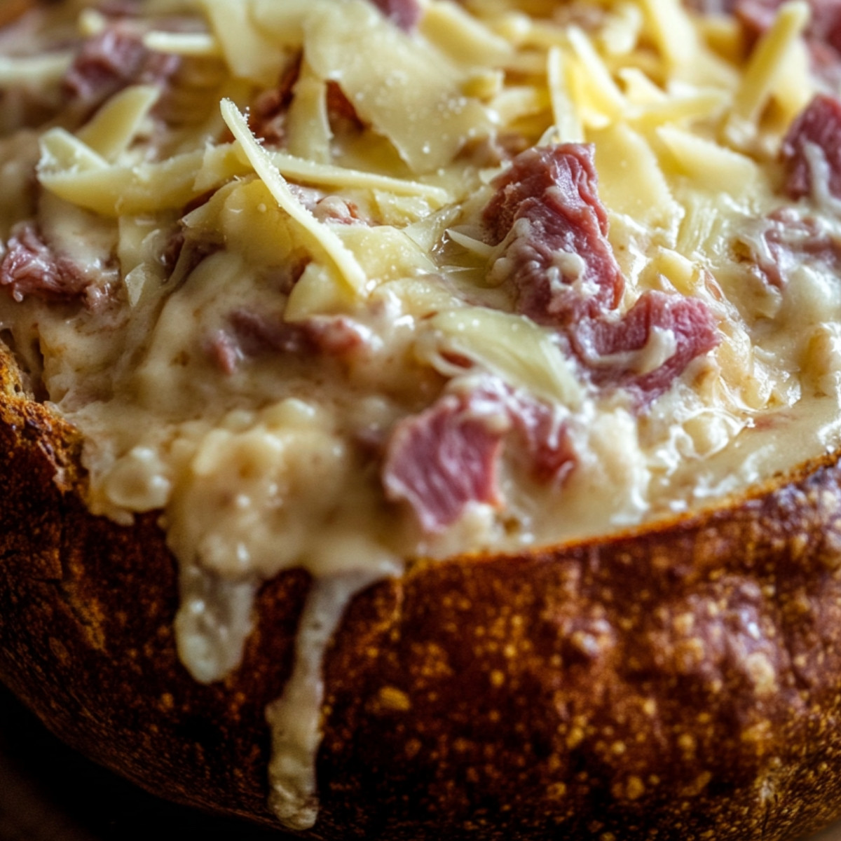 Reuben Dip in a Rye Bread Bowl