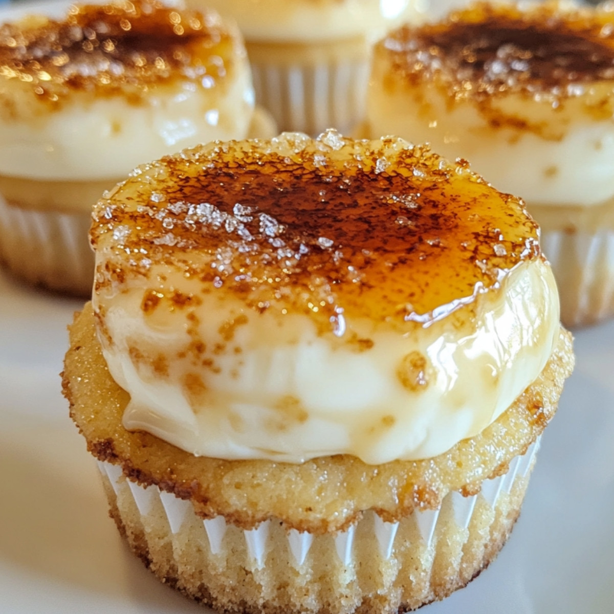 Vanilla Bean Crème Brûlée Cheesecake Cupcakes