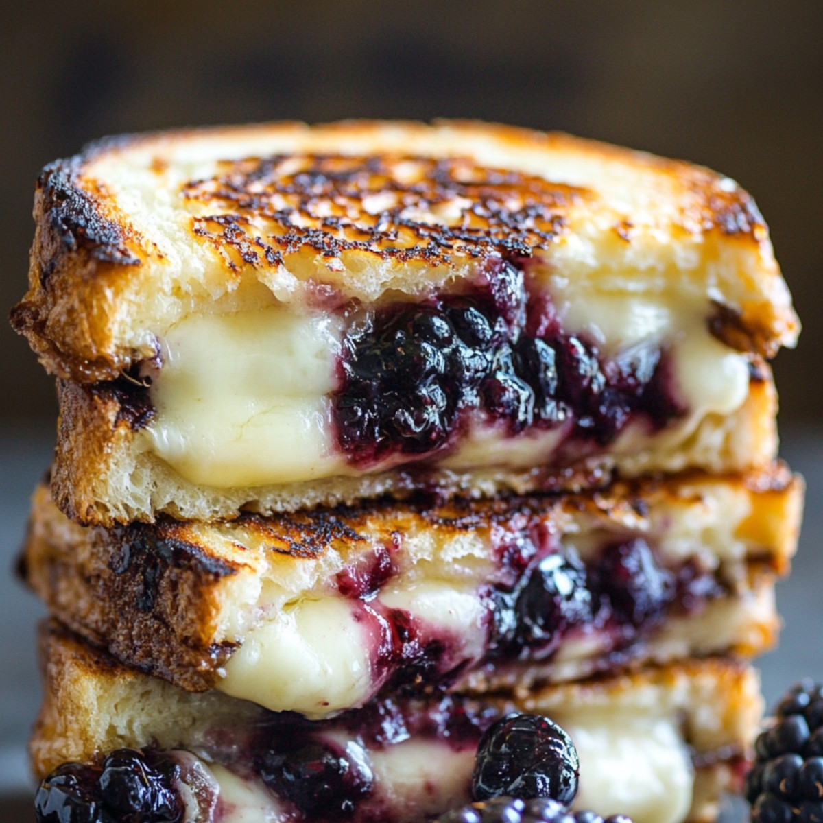 Blackberry Balsamic and Brie Grilled Cheese