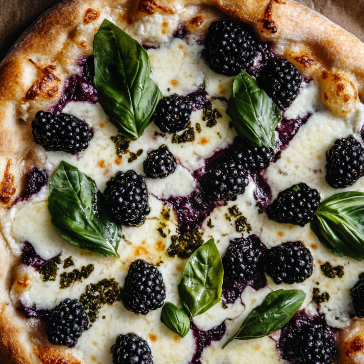 Blackberry Basil Ricotta Pizza