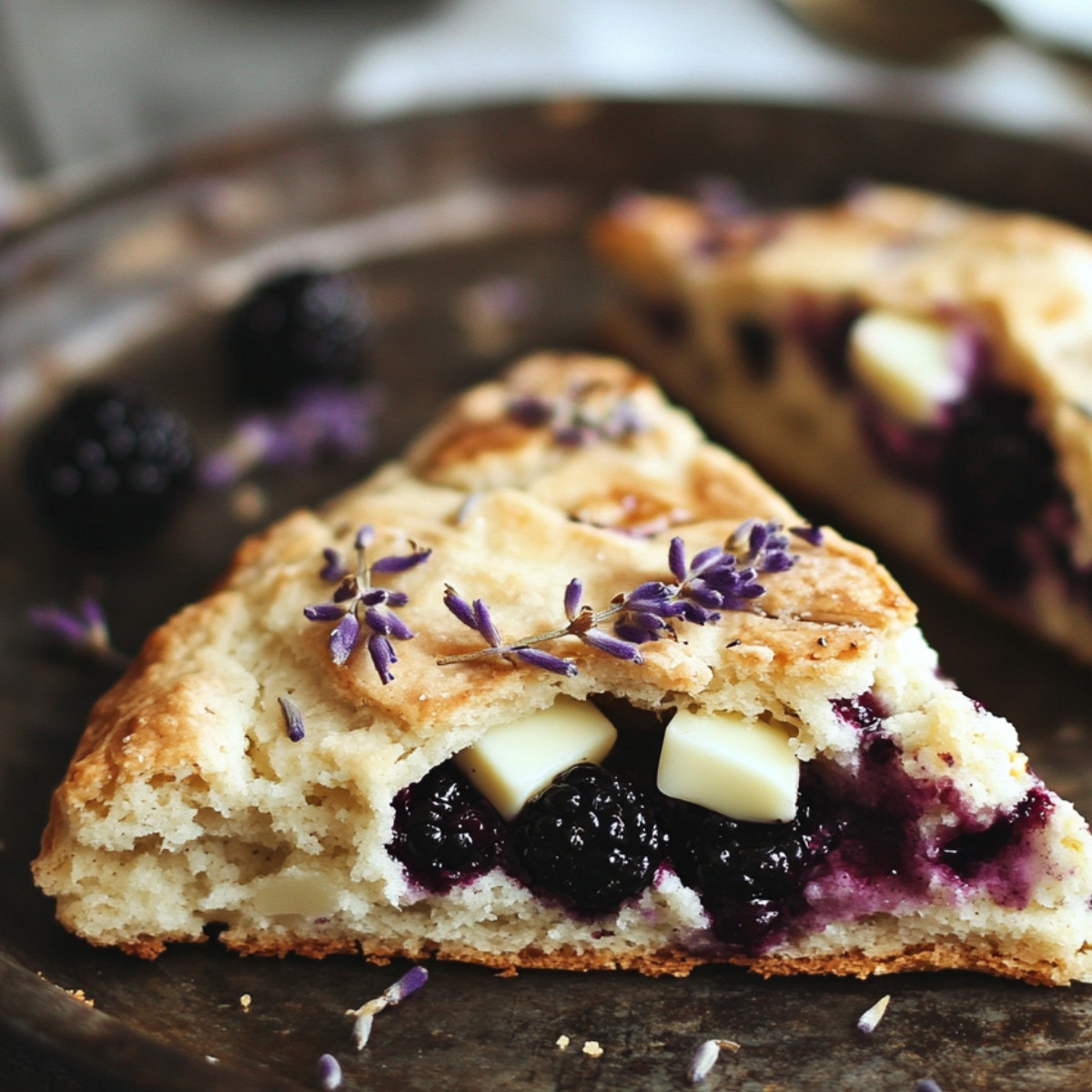 Blackberry Lavender White Chocolate Scones