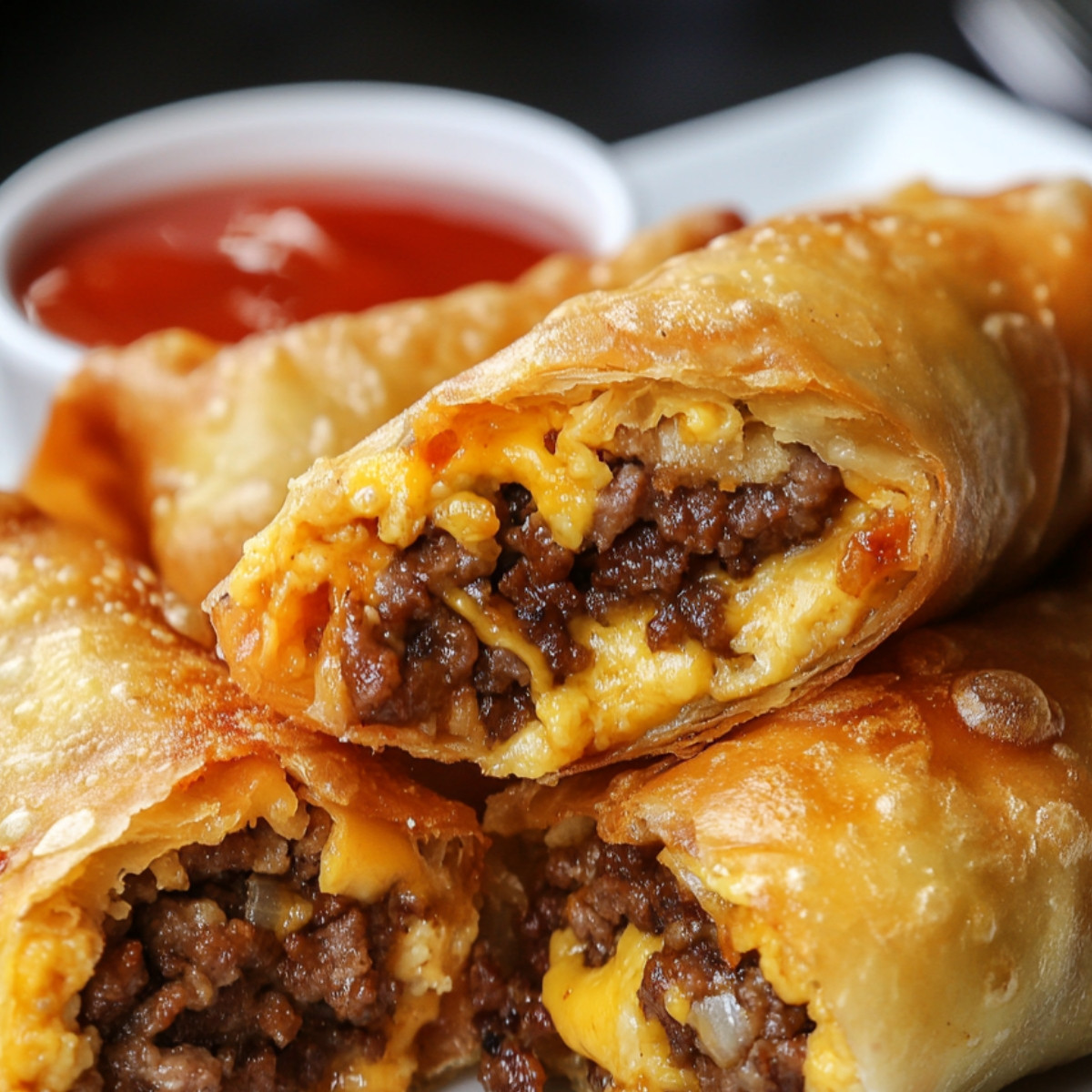 Cheeseburger Egg Rolls