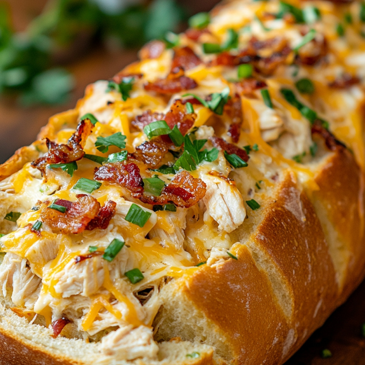 Chicken Bacon Ranch Stuffed Bread