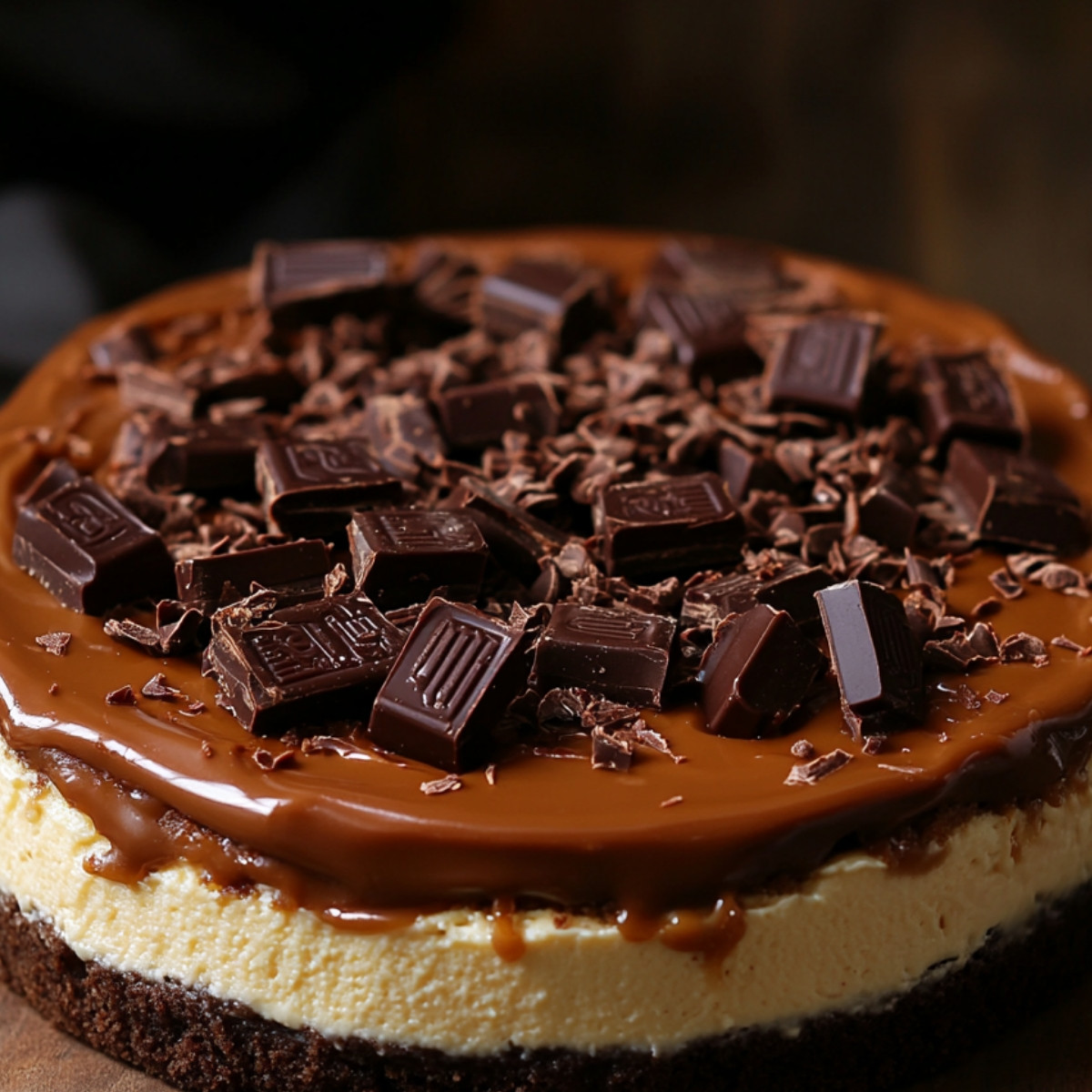 Chocolate Caramel Twix Cheesecake