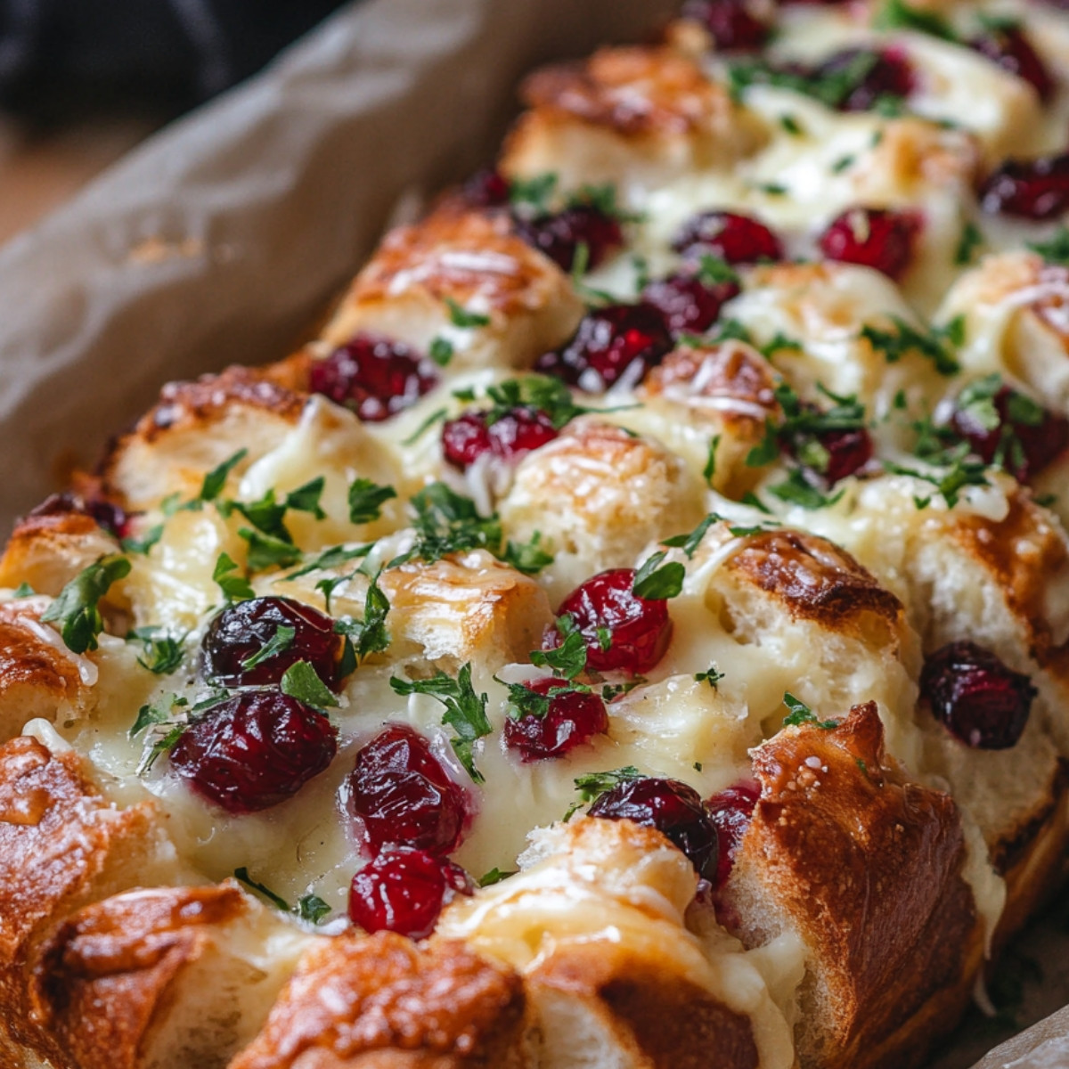 Cranberry Brie Sourdough Pull-Apart Bread