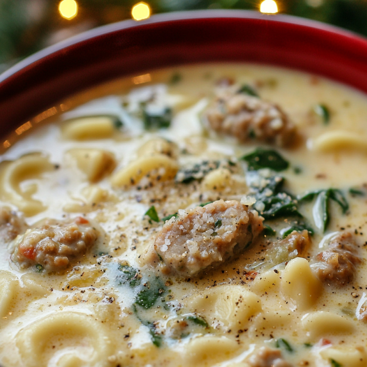 Creamy Parmesan Italian Sausage Soup