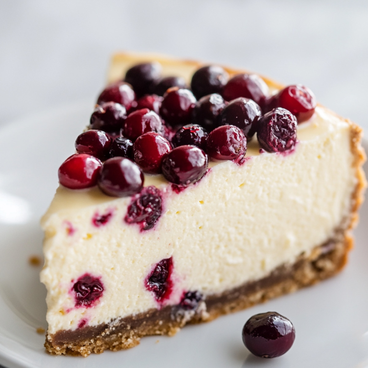 Creamy White Chocolate Cranberry Cheesecake