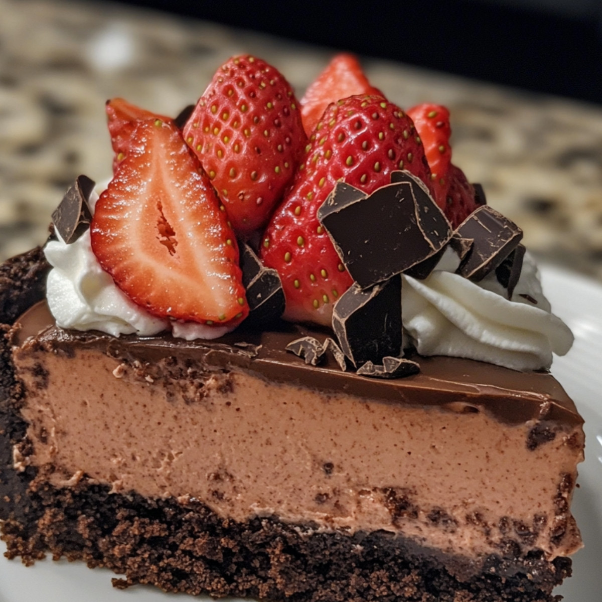 Decadent Chocolate Strawberry Cheesecake