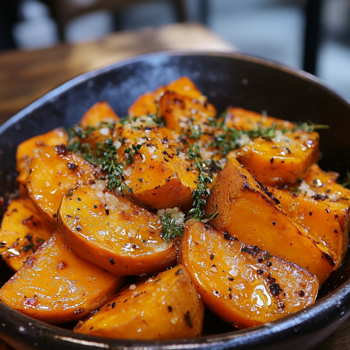 Garlic Butter Roasted Sweet Potatoes