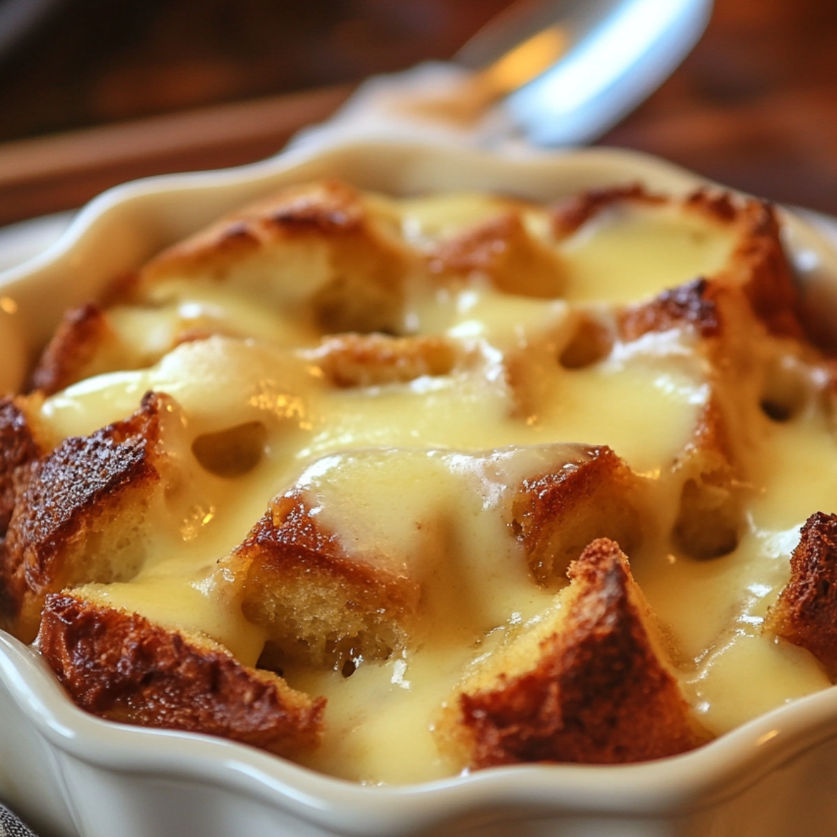 Grandma’s Old-Fashioned Bread Pudding with Vanilla Sauce