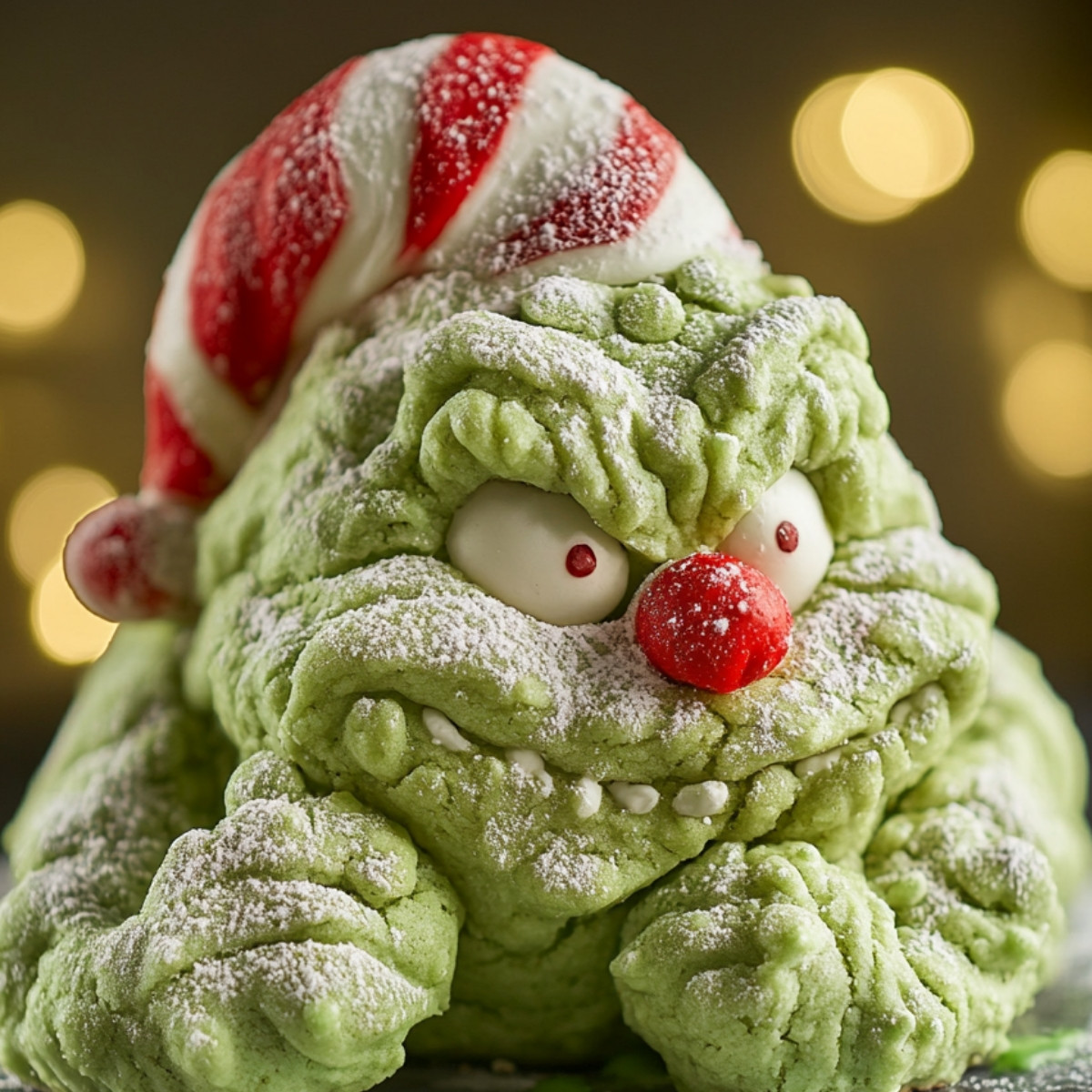 Grinch-inspired Crinkle Cookies